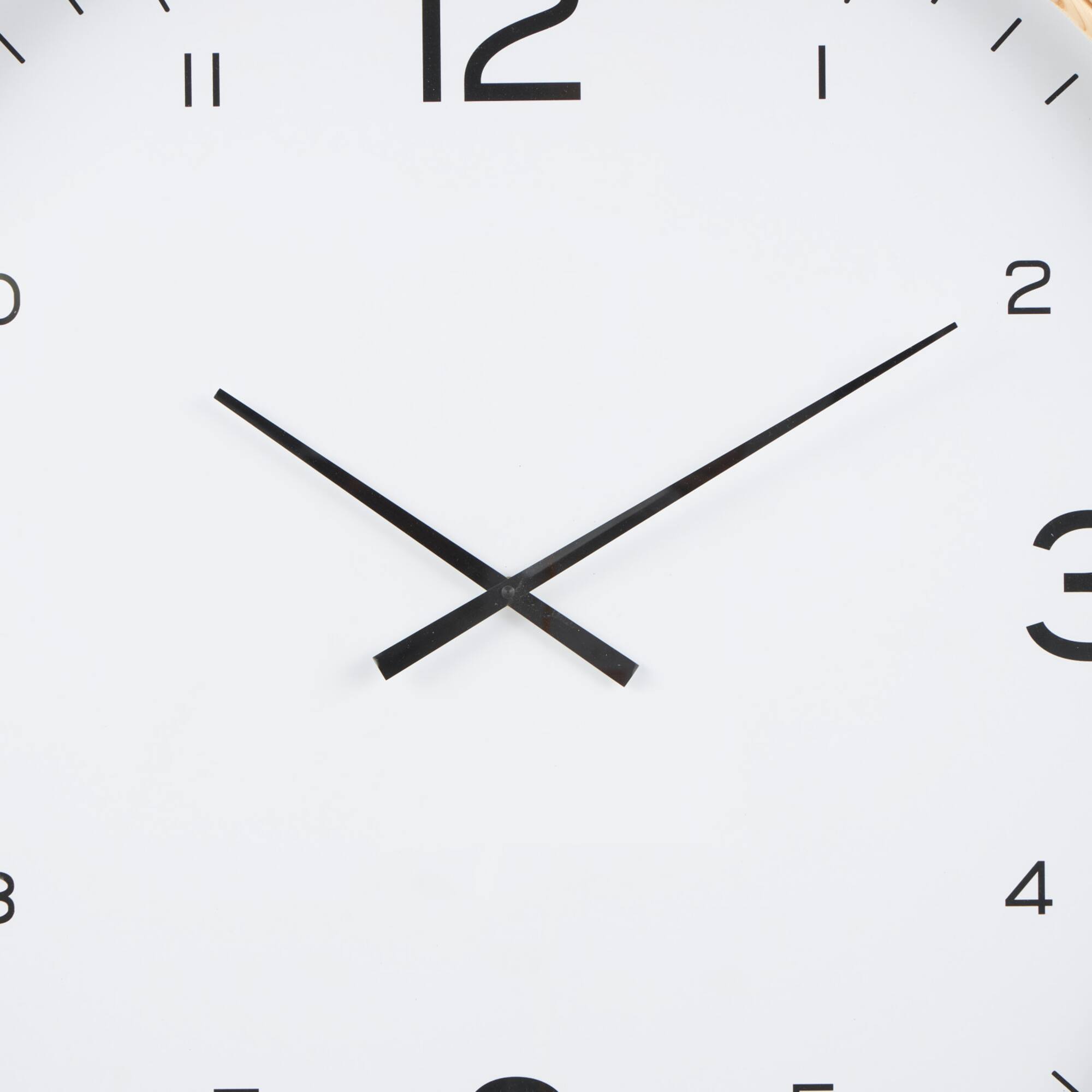 36" Light Brown Framed Wall Clock